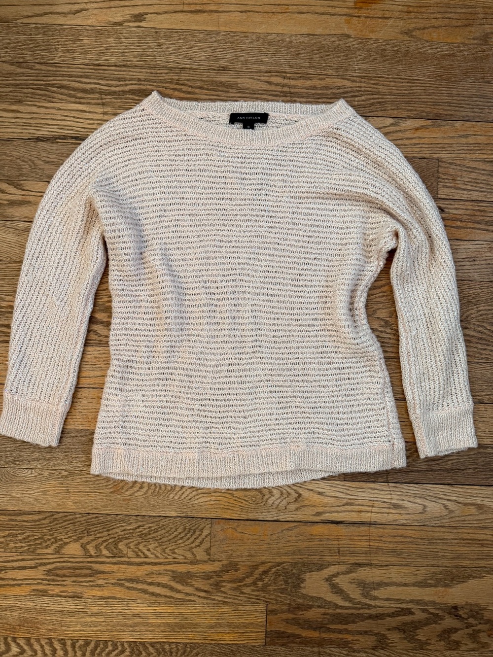 Ann Taylor Light Pink Sequin Knit Sweater